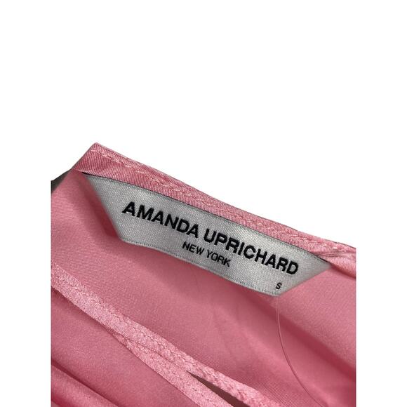 Amanda Uprichard Queens 100% Silk Mini Dress Halter Cocktail Party Baby Pink S - Picture 7 of 10